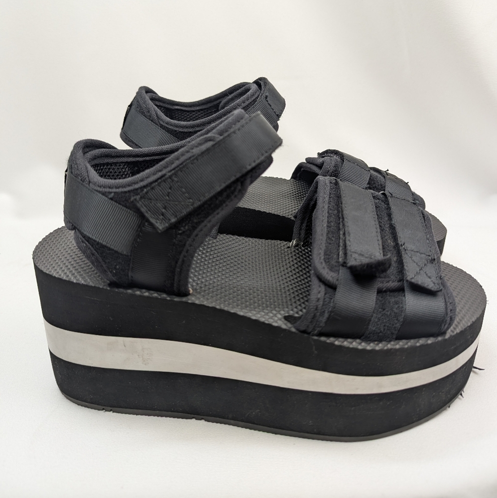 Iijin Black Platform Straps Sandals